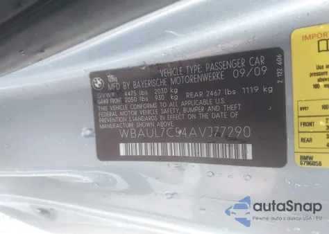 2010 BMW 128I from USA, damaged, VIN WBAUL7C54AVJ77290